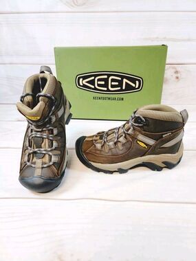 KEEN Targhee II Mid Waterproof Hiking Boots Slate Black/Flint Stone Sz 5.5